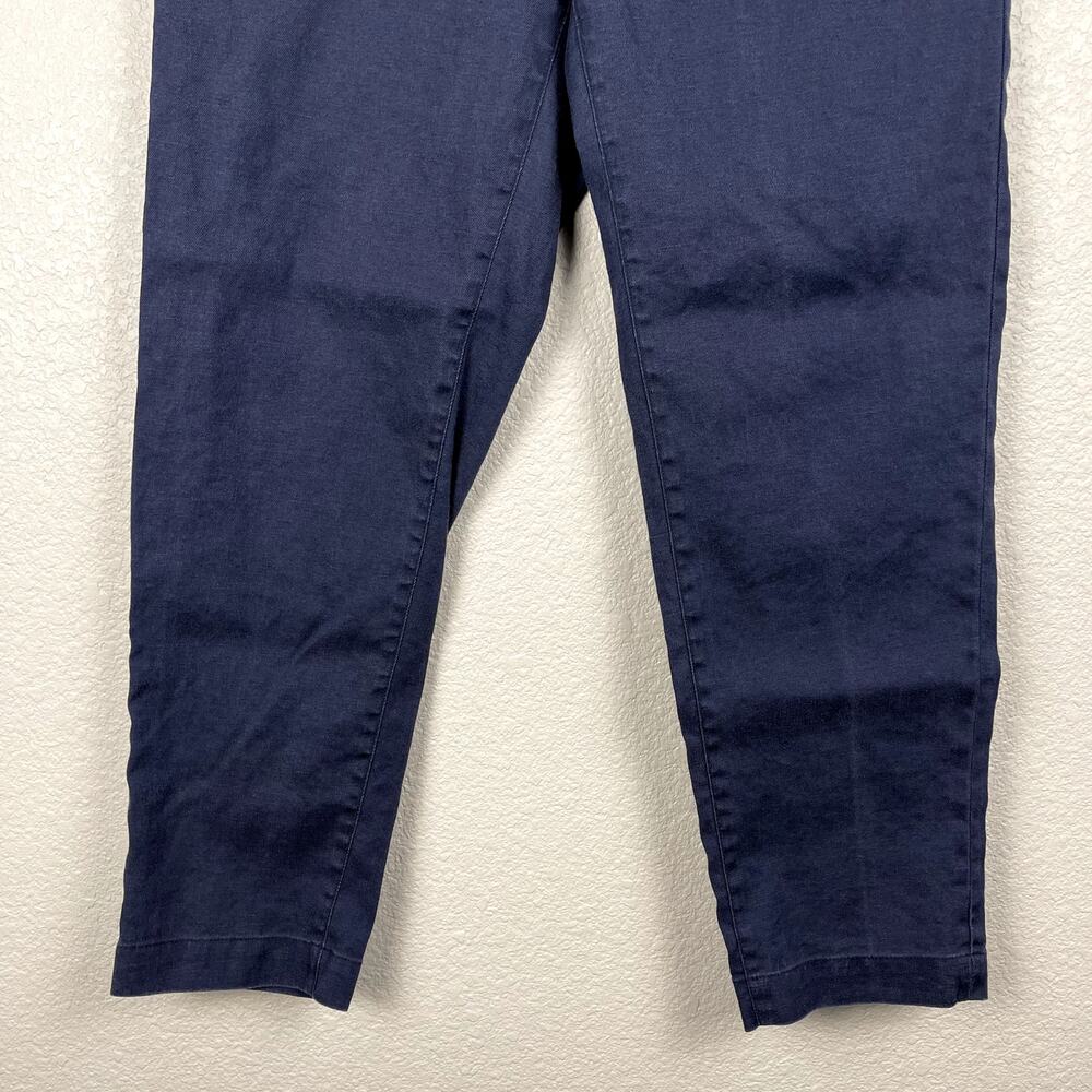 SHIPS Safilin For Ships Navy‎ Linen Flax Chino Trouser Pants Medium Japanese - Picture 5 of 13